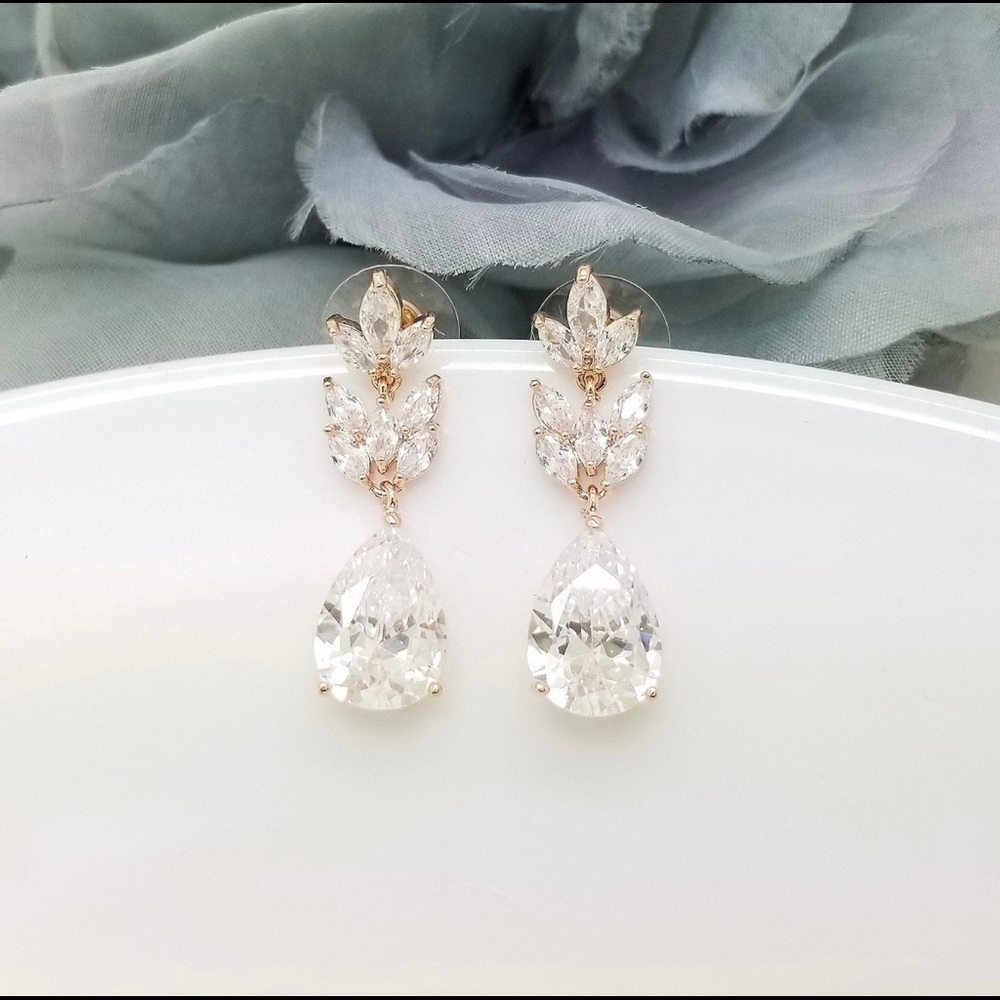 Rose Gold Bridal Earrings